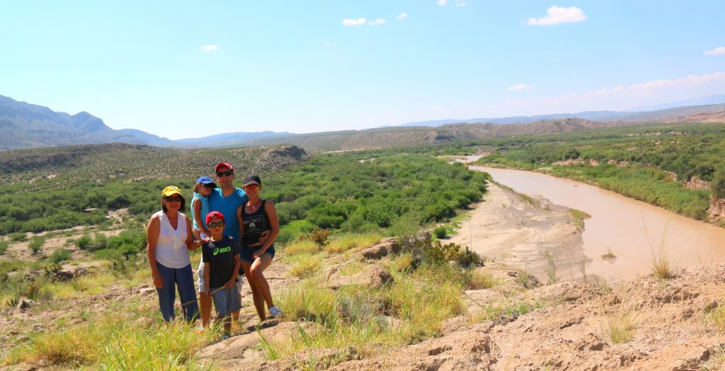 We hike up to see Rio Grande, the river that divines Mexico and US, above the ground.