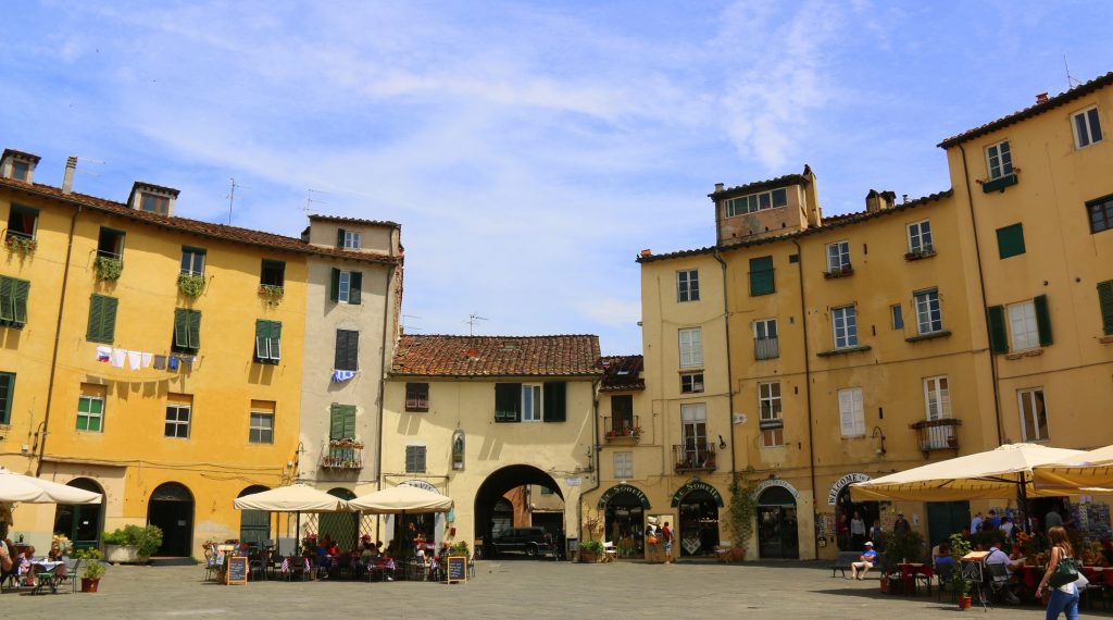 Piazza dell'Anfiteatro - public square in the northeast quadrant of walled center of Lucca